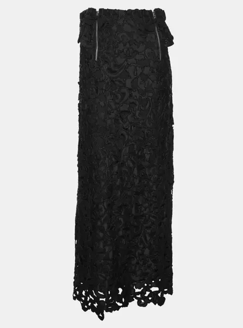 Toga Archieves Black Polyester and Chord Embroidered Strapless Midi Dress M