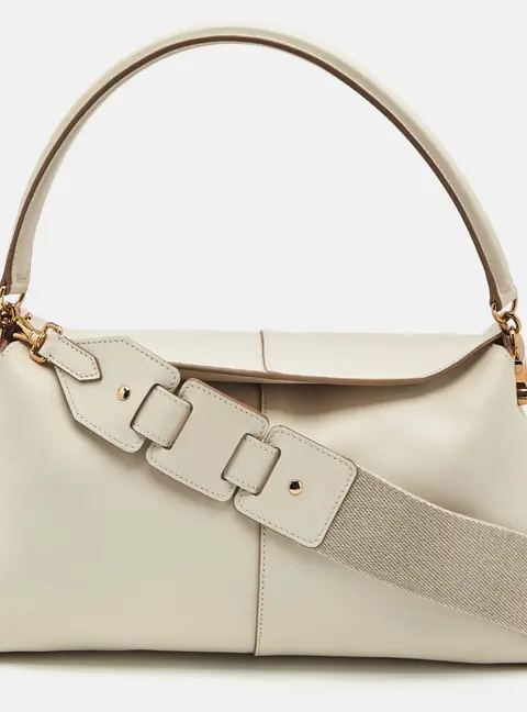 Tod's Off White Leather Small T Case Shoulder Bag