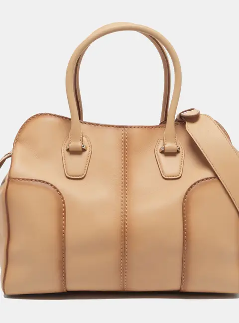 Tod's Tan Ombre Leather Large Sella Satchel