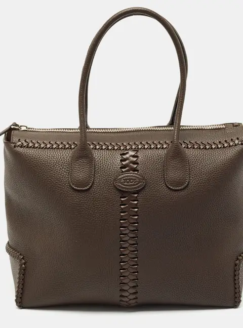 Tod's Di Brown Leather Tote  Bag