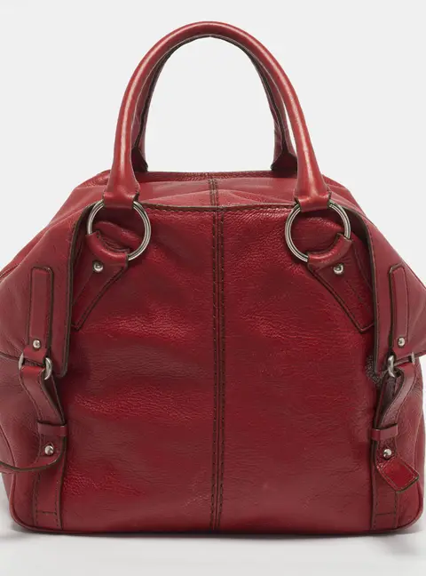 Tod's Classic Red Leather Zip Tote