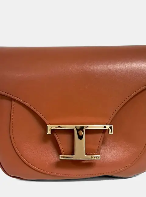 Tod's Timeless T-Back Micro Brown Leather Crossbody Bag