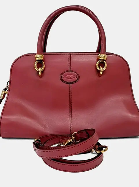 Tod's Leather Dark Pink tote and shoulder bag