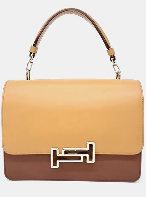 Tod's Beige/Brown Leather Tote and Chain Shoulder Bag