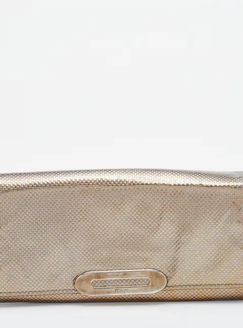 Tod's Metallic Gold Textured Leather Continental Wallet