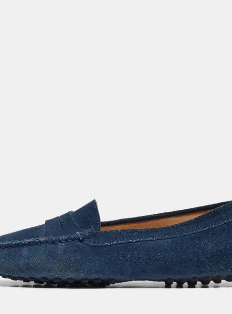 Tod's Blue Suede Gommino Penny Loafers Size 35