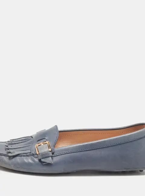 Tod's Size 37 Blue Leather Loafers