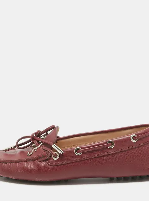 Tod's Burgundy Leather Penny Loafers Size 36