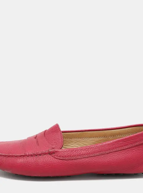 Tod's Pink Leather Penny Loafers Size 37.5