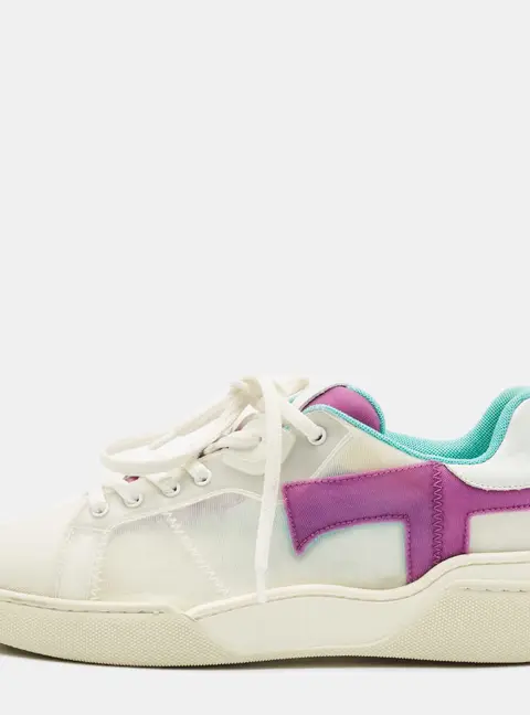 Tod's Size 37.5 Multicolor Leather, Net and PVC Lace Up Sneakers
