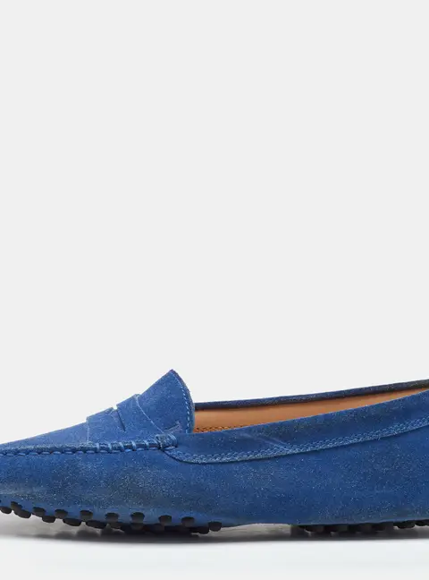 Tod's Blue Suede Slip On Loafers Size 37.5