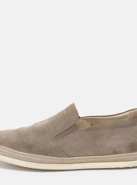 Tod's Size 40 Beige Suede Slip On Sneakers