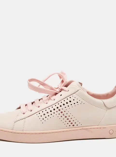 Tod's Pink Perforated Nubuck Leather Low Top Sneakers Size 37