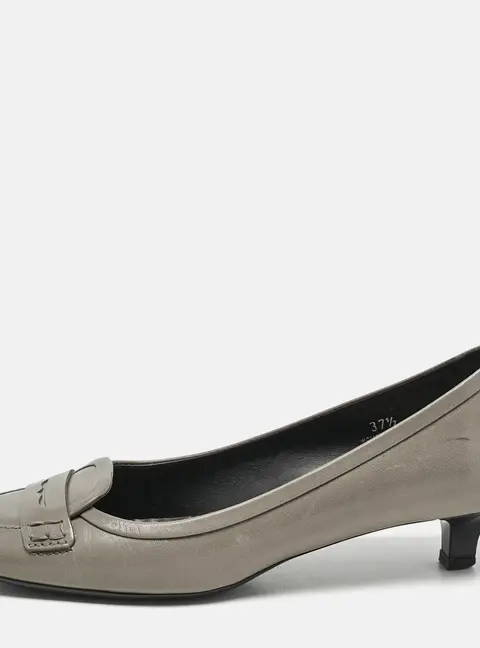 Tod's Green Leather Loafer Pumps Size 37.5
