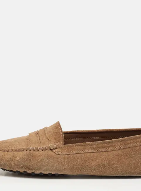 Tod's Brown Suede Slip On  Loafers Size 39