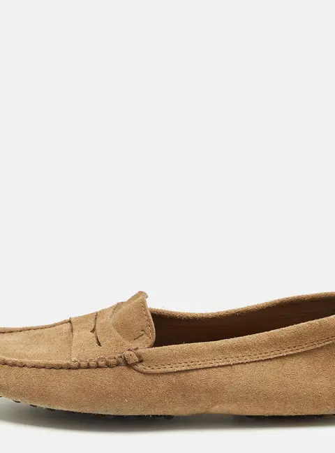 Tod's Brown Suede Gommini Driver Loafers Size 35