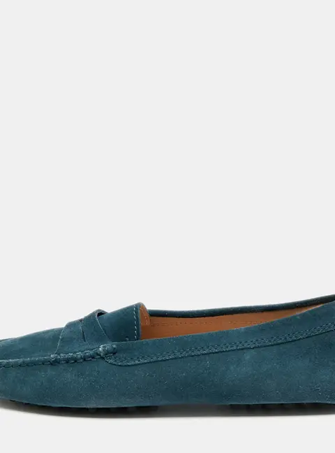 Tod's Size 35 Blue Suede Driver Loafers
