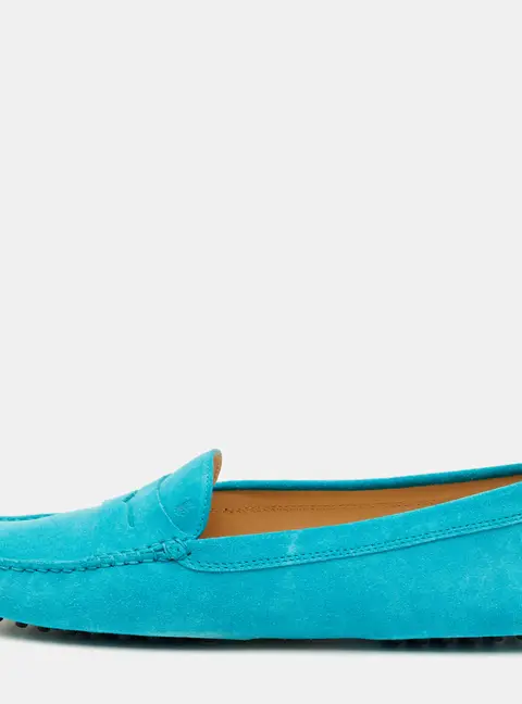Tod's Gommino Size 42 Turquoise Suede Driver Loafers