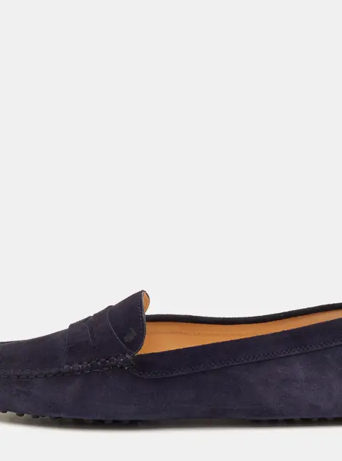 Tod's Gommino Size 42 Navy Blue Nubuck Leather Driver Loafers
