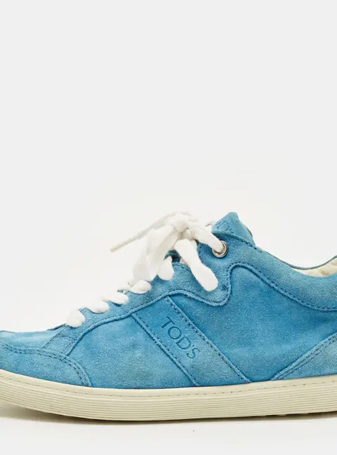 Tod's Size 38 Blue Suede High Top Sneakers