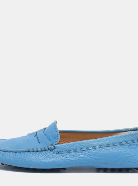 Tod's Gommino Size 38.5 Blue Suede Loafers