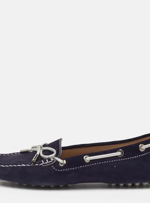 Tod's Gommino Size 38.5 Navy Blue Suede Loafers