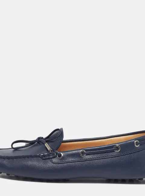 Tod's Size 40 Navy Blue Leather Driver Loafers