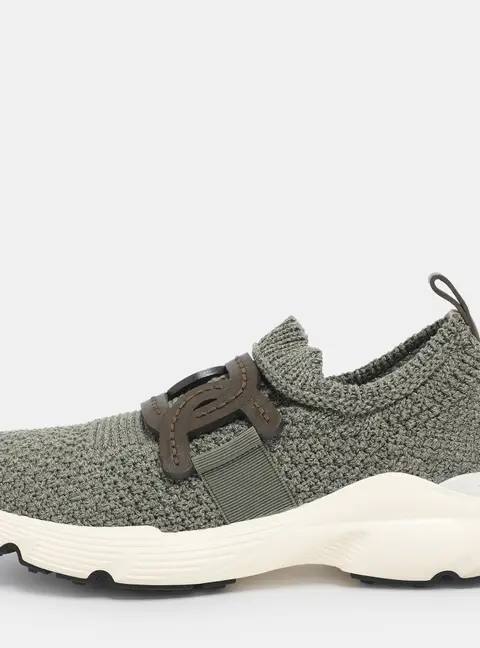 Tod's Green Stretch Knit Fabric Kate Slip On Sneakers Size 39