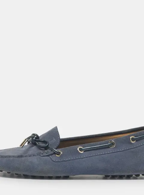 Tod's Blue Suede Gommino Driving Loafers Size 37.5