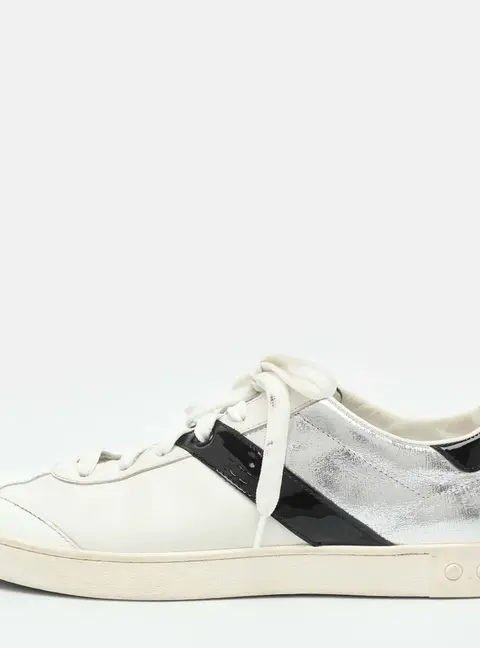 Tod's Size 40 Tricolor Patent and Leather Low Top Sneakers