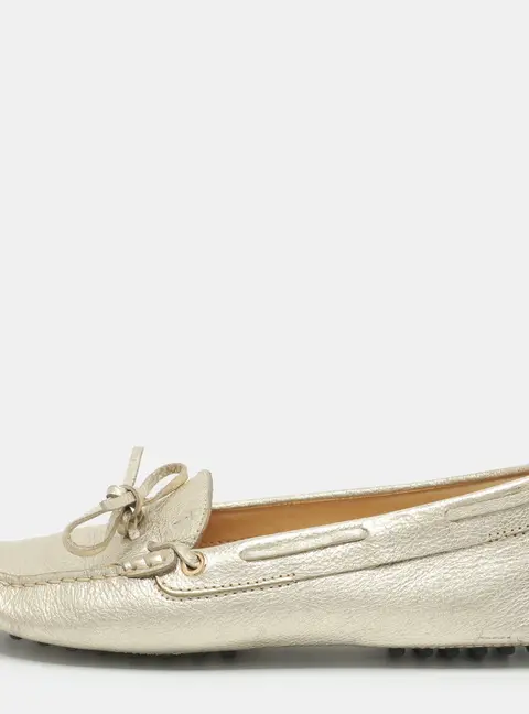 Tod's Size 36.5 Gold Leather Loafers