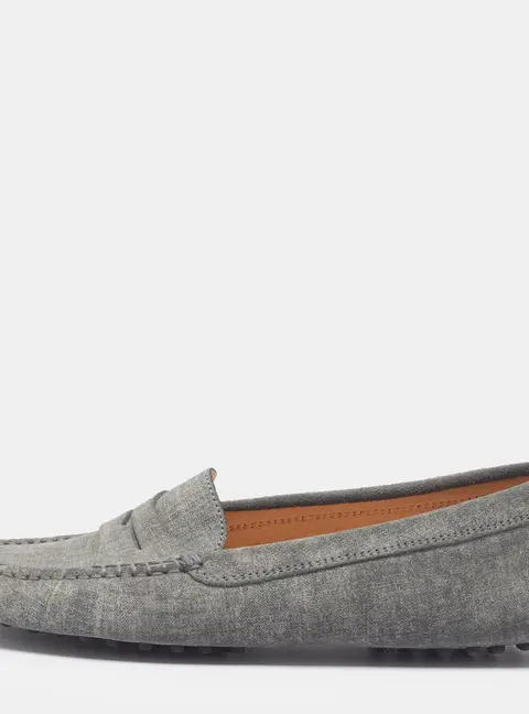 Tod's Gommino Size 39.5 Grey Suede Driver Loafers