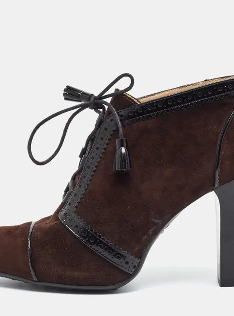 Tod's Size 39 Brown Leather and Suede Ankle Length Boots
