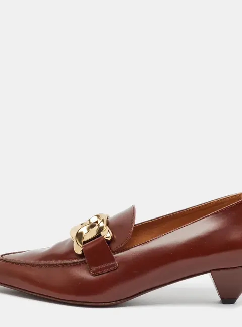 Tod's Size 38.5 Brown Leather Loafer Pumps