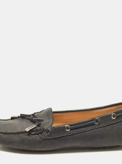 Tod's Gommino Size 40.5 Black Nubuck Leather Driver Loafers