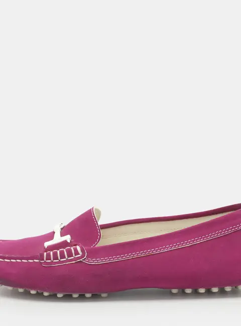 Tod's Embellished Size 39 Purple Suede Loafers