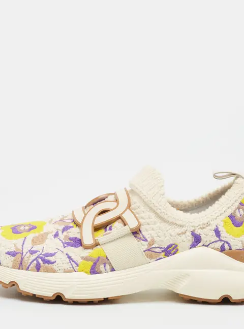 Tod's Kate Size 41 Multicolor Knit Fabric Slip On Sneakers