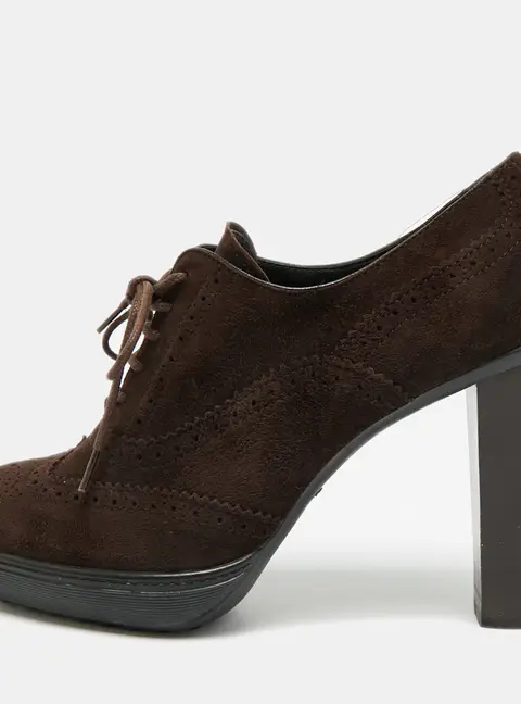 Tod's Size 40.5 Brown Suede Loafer Pumps