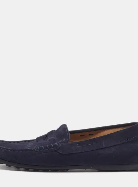Tod's Gommini Size 34 Navy Blue Suede Loafers