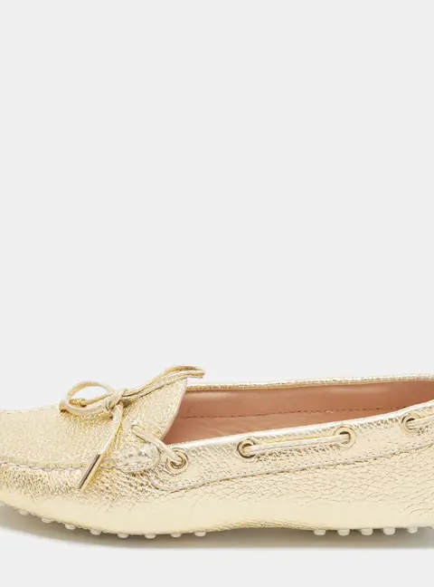 Tod's Gommino Size 37.5 Gold Leather Driver Loafers