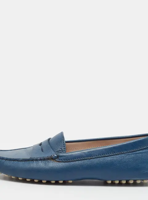 Tod's Gommino Size 35.5 Navy Blue Leather Loafers