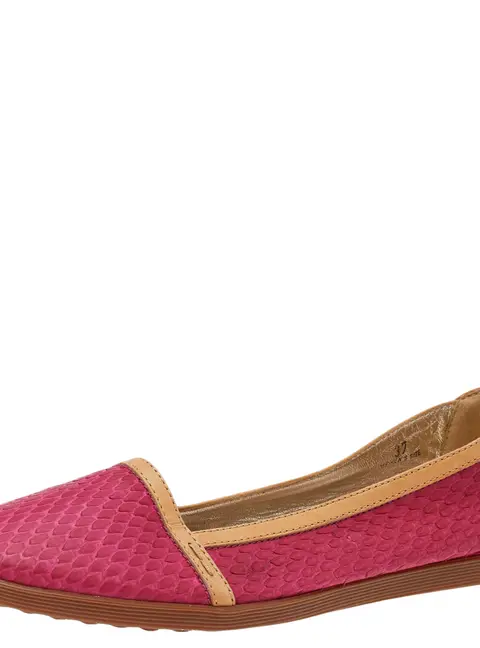 Tod's Pink/Brown Python And Leather Ballet Flats Size 37