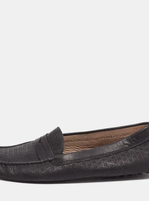 Tod's Black Leather Driving Loafers Size 38