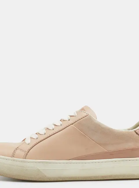 Tod's Size 37 Beige Leather and Patent Leather Sneakers