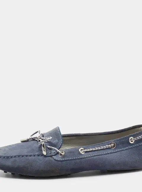 Tod's Blue Suede Gommini Driving Loafers Size 40