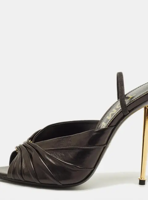 Tom Ford Size 36 Black Leather Ankle Strap Sandals