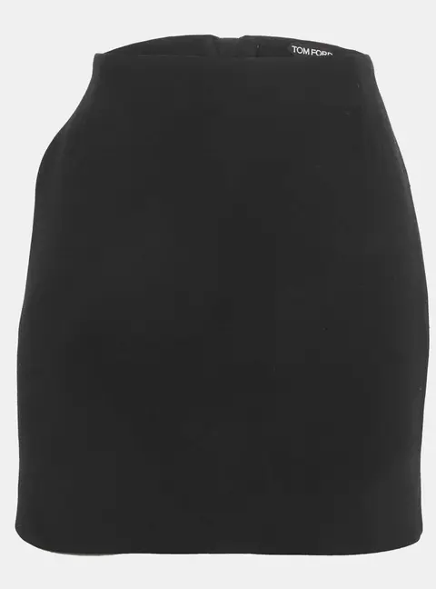 Tom Ford Black Wool Knit Mini Skirt M