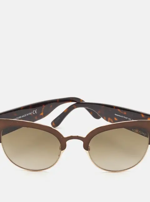 Tom Ford Brown/ Tortoise Acetate Rose Gold Tone Sunglasses