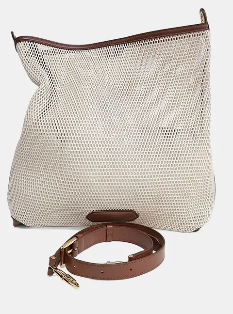 Tom Ford Beige/Brown Mesh Shoulder Bag