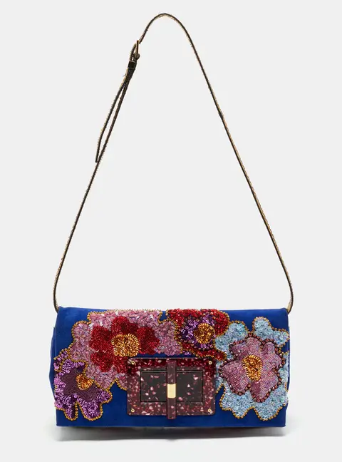 Tom Ford Multicolor Sequin and Suede Natalia Convertible Clutch